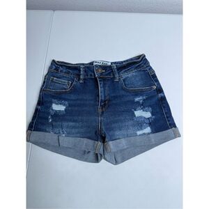 Wax Jeans Distressed Shorts Size S Blue
